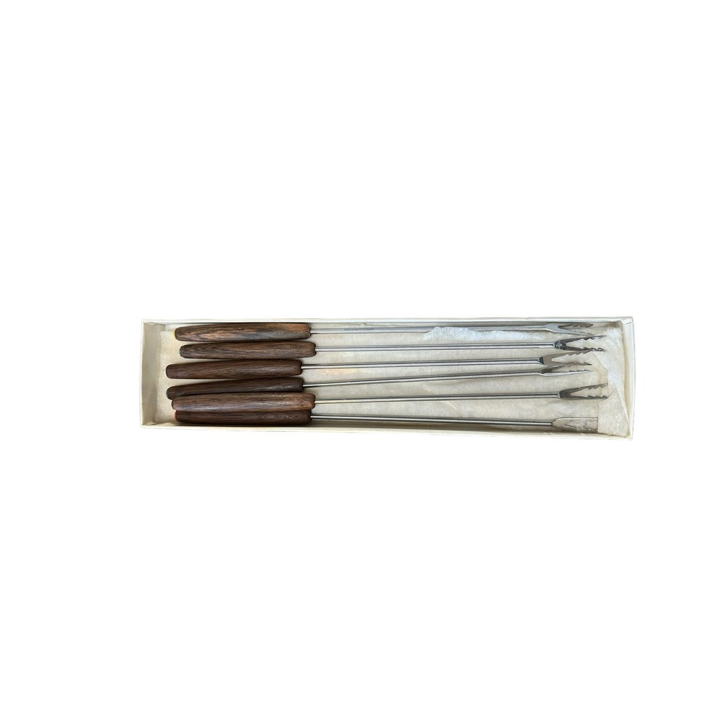 Vintage stainless fondue forks in original Dayton’s box